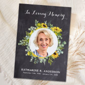 Rustige zonnebloem Eucalyptus Fotosympathie begraf Bedankkaart