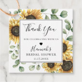 Rustige zonnebloem Eucalyptus Hartelijk dank Bedankjes Labels (Voorkant)