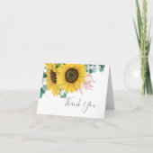 Rustige zonnebloem Eucalyptus - Hartelijk dank Bedankkaart (Voorkant)