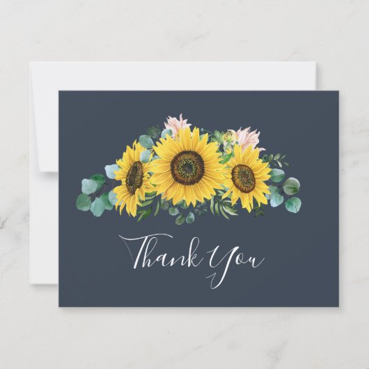 Rustige zonnebloem Eucalyptus | Hartelijk dank voo Bedankkaart (Voorkant)