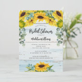 Rustige zonnebloem Eucalyptus Vrijgezellenfeest va Kaart (Staand voorkant)