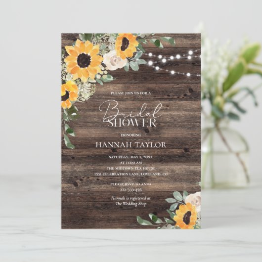 Rustige zonnebloem Eucalyptus Vrijgezellenfeest va Kaart (Staand voorkant)