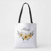 Rustige zonnebloem Eucalyptus Weddenschap Bridesma Tote Bag (Voorkant)