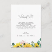 Rustige zonnebloem Eucalyptus Weddenschap Informatiekaartje (Voorkant)