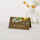 Rustige zonnebloem Eucalyptus Weddenschap Plaatskaartje (Achterkant)