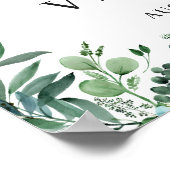 Rustige zonnebloem Eucalyptus Weddenschap Welkomst Poster (Hoek)