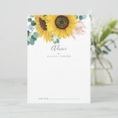 Rustige zonnebloem Eucalyptus Wedding Advieskaart (Staand voorkant)