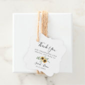 Rustige zonnebloem Eucalyptus Wedding Bedankjes Labels (In situ)