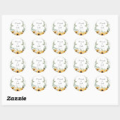 Rustige zonnebloem Eucalyptus Wedding Favor Ronde Sticker (Vel)