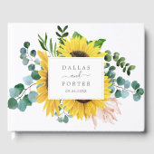 Rustige zonnebloem Eucalyptus Wedding Gastenboek (Voorkant)