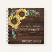 Rustige zonnebloem Eucalyptus Wedding Guest Book Notitieboek (Voorkant)