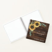 Rustige zonnebloem Eucalyptus Wedding Guest Book Notitieboek (Binnen)