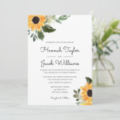 Rustige zonnebloem Eucalyptus Wedding Kaart (Staand voorkant)