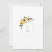 Rustige zonnebloem Eucalyptus Wedding Save The Date (Achterkant)