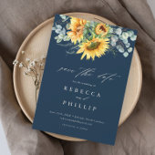 Rustige zonnebloem Eucalyptus Wedding Save The Date