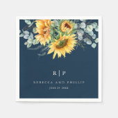 Rustige zonnebloem Eucalyptus Wedding Servet (Voorkant)