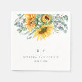 Rustige zonnebloem Eucalyptus Wedding Servet (Voorkant)