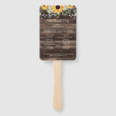 Rustige zonnebloem Eucalyptus Wood Weddenschap Handwaaier (Achterkant)