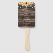 Rustige zonnebloem Eucalyptus Wood Weddenschap Handwaaier (Voorkant)