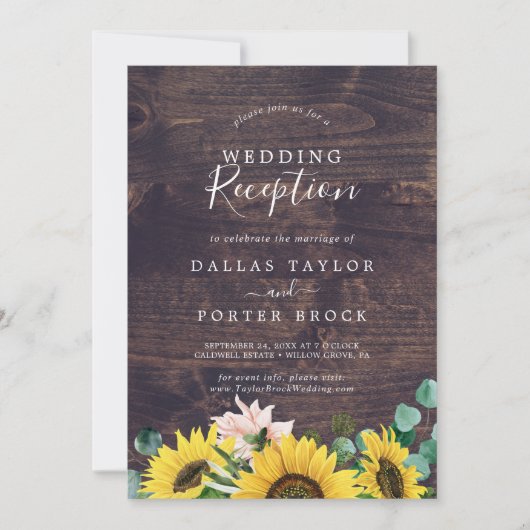 Rustige zonnebloem Eucalyptus Wood Weddenschappen Kaart (Voorkant)