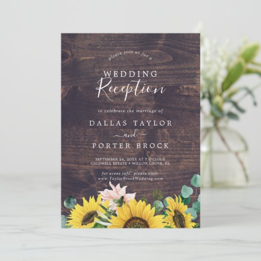 Rustige zonnebloem Eucalyptus Wood Weddenschappen Kaart (Staand voorkant)