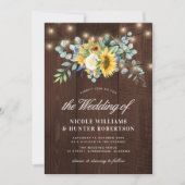 Rustige zonnebloem eucalyptusstralen bruiloft kaart (Voorkant)