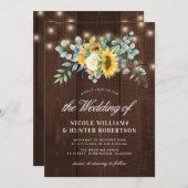 Rustige zonnebloem eucalyptusstralen bruiloft kaart (Voorkant / Achterkant)