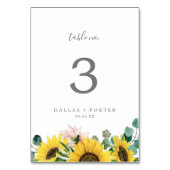 Rustige zonnebloem Eucalyptustabelnummer Kaart (Voorkant)