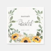 Rustige zonnebloem EucalyptusVrijgezellenfeest Servet (Voorkant)