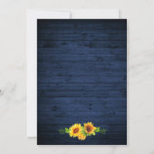 Rustige zonnebloem Floral Blue Wood Licht Foto Save The Date (Achterkant)