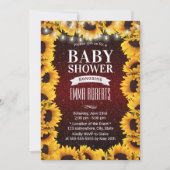 Rustige Zonnebloem Floral Burgundy Red Baby shower Kaart (Voorkant)