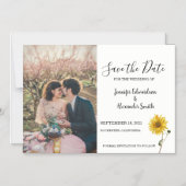 Rustige zonnebloem fotoland magnetische uitnodiging (Voorkant)