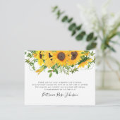 Rustige zonnebloem Funeral Memorial Bedankt (Staand voorkant)