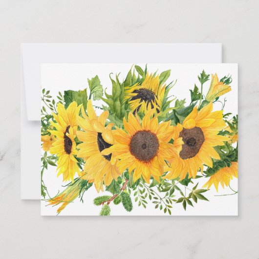 Rustige zonnebloem Funeral Memorial Bedankt (Achterkant)