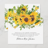 Rustige zonnebloem Funeral Memorial Bedankt (Voorkant / Achterkant)