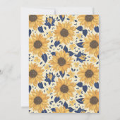 Rustige Zonnebloem - Geel Blauw Baby shower Kaart (Achterkant)
