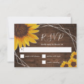 Rustige zonnebloem Geometric Wedding RSVP Kaartje (Voorkant)