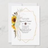 Rustige zonnebloem Geometric Wedding Shower Kaart (Voorkant)