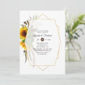 Rustige zonnebloem Geometric Wedding Shower Kaart (Staand voorkant)