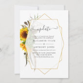 Rustige zonnebloem Geometric Wedding Update Kaart (Voorkant)