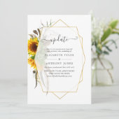 Rustige zonnebloem Geometric Wedding Update Kaart (Staand voorkant)