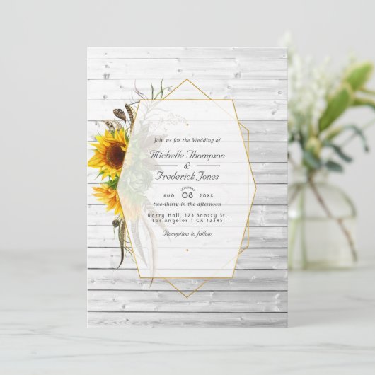 Rustige zonnebloem Geometrische landsgrens in het  Kaart (Staand voorkant)