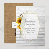 Rustige zonnebloem Geometrische landsgrens in het  Kaart (Voorkant / Achterkant)