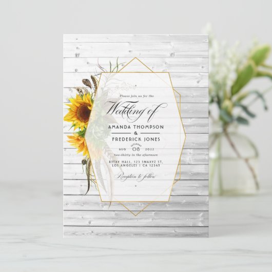 Rustige zonnebloem Geometrische landsgrens in het  Kaart (Staand voorkant)