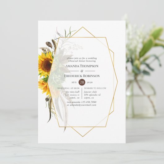 Rustige zonnebloem Geometrische repetitie Kaart (Staand voorkant)