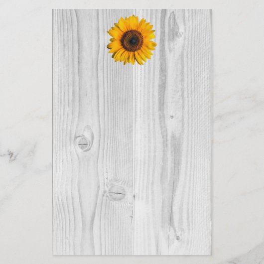 Rustige zonnebloem - gepersonaliseerde banketbakke briefpapier (Achterkant)