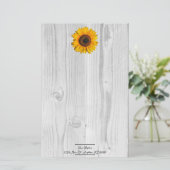 Rustige zonnebloem - gepersonaliseerde banketbakke briefpapier (Staand voorkant)