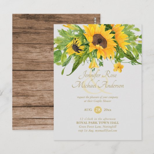 Rustige zonnebloem Gewaardeerd Baby shower Ampersa Briefkaart (Voorkant / Achterkant)