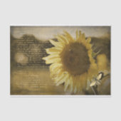Rustige zonnebloem Goud Handgeschreven ontkoppelin Tissuepapier (Voorkant)