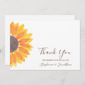 Rustige zonnebloem Hartelijk dank Bedankkaart (Voorkant / Achterkant)